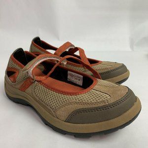 Women’s New Lands' End Tan Orange Mary Jane 6.5 US